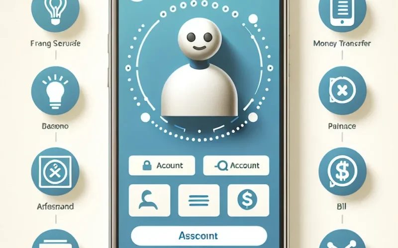 "صورة توضح واجهة تطبيق مصرفي متقدم يقدم مساعدًا ماليًا شخصيًا يعتمد على السلوكيات الفعلية للمستخدمين، مع تصميم جذاب يسهل التفاعل وإدارة الأموال."